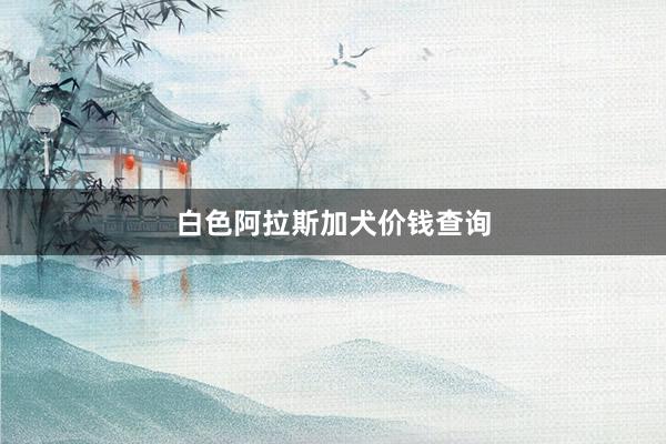 白色阿拉斯加犬价钱查询